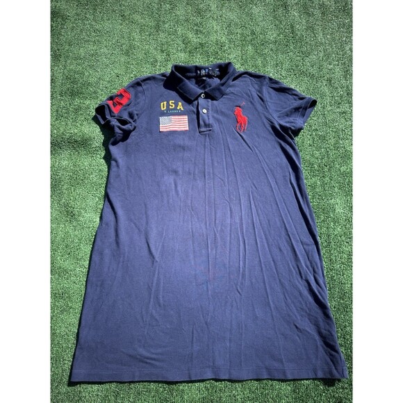 Polo Ralph Lauren The Skinny Polo Short Sleeve Big Pony Logo Shirt Dress Size XL - Picture 1 of 11